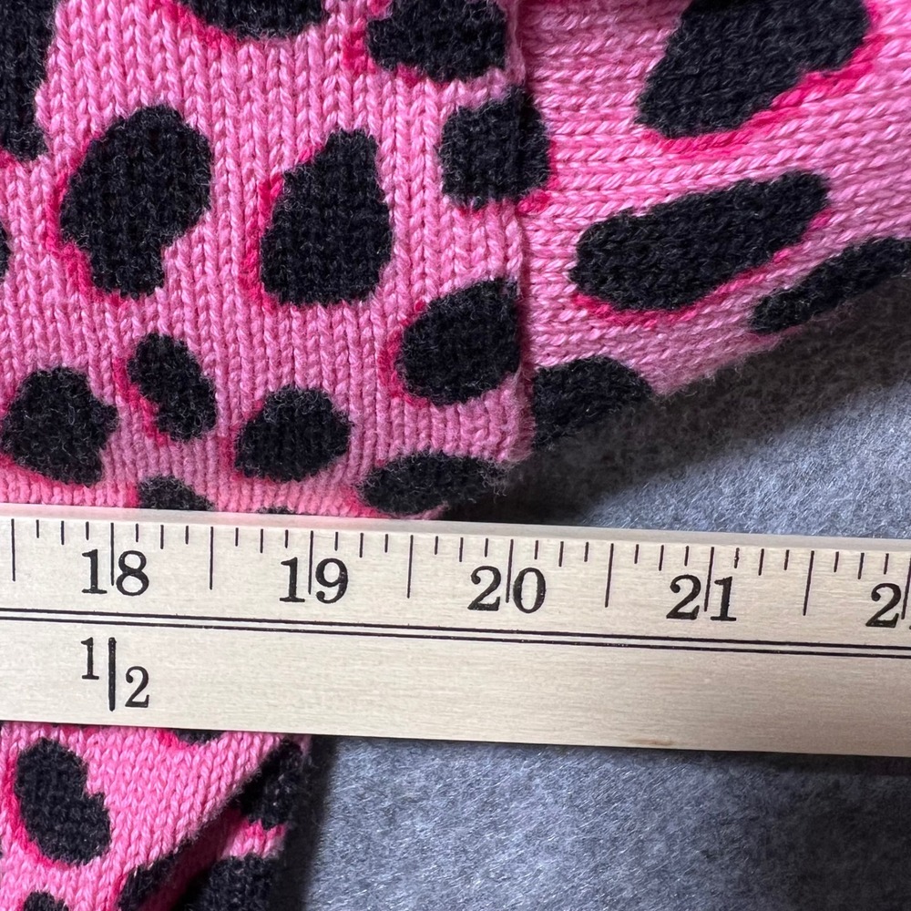 525 America Pink Leopard Print Cotton Cropped Cardigan Sweater Womens Medium - Picture 4 of 6